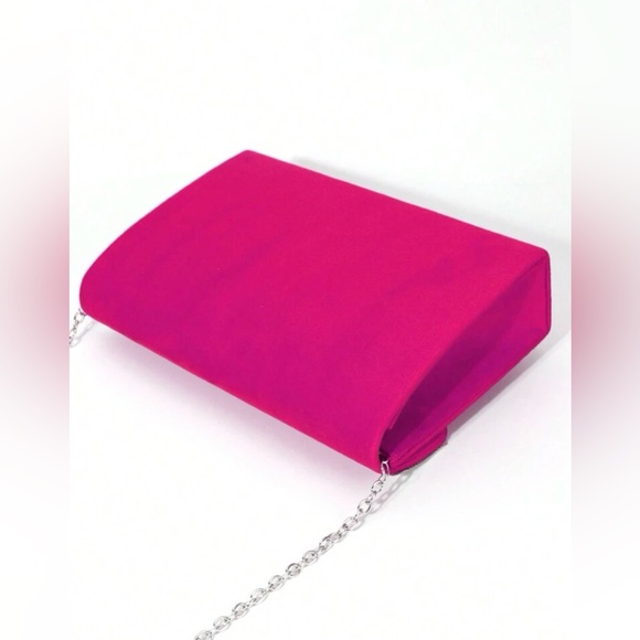 Glittering Rhinestone Envelope Bag Pink Lady Evening Clutch Handbag - Picture 5 of 6